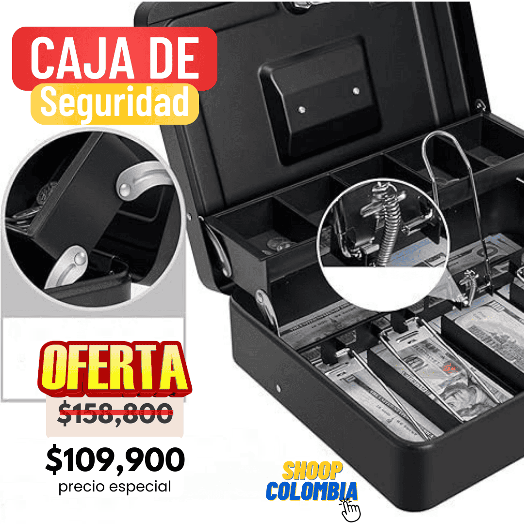 Caja para Dinero acero reforzado con 2 Llaves y Cerradura de Seguridad || ANTI HURTO