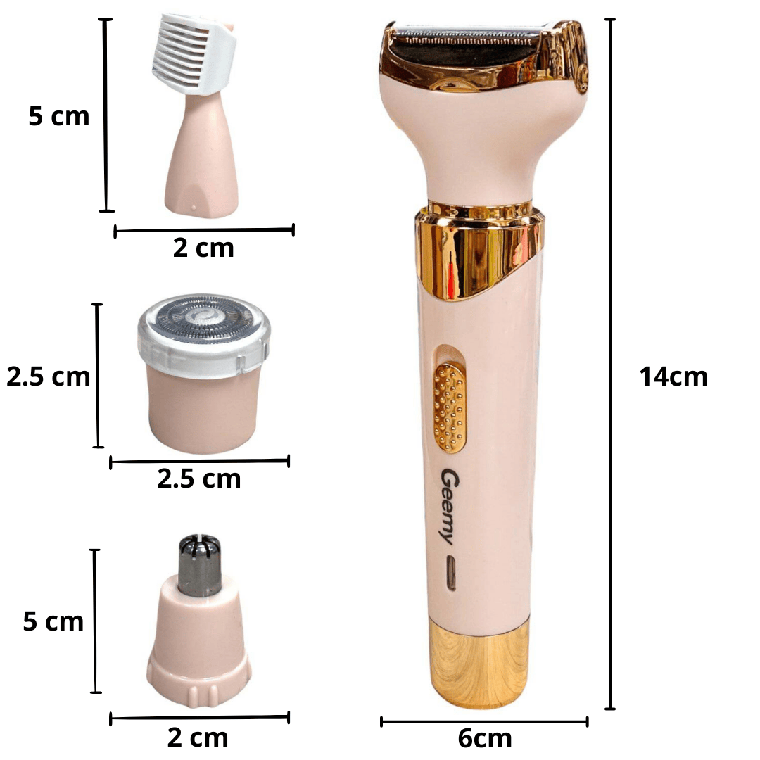 DEPILADOR RECARGABLE 4 EN 1, ZONA V, CEJAS, NARIZ, PIERNAS, ROSTRO PARA DAMA || GEMMY™
