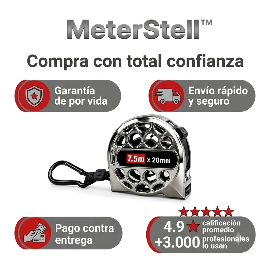 Cinta métrica de alta resistencia 7.5m 25mm || MeterStell™