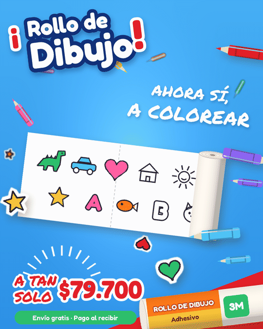 Rollo De Dibujo Para Niños Adhesivo 3m