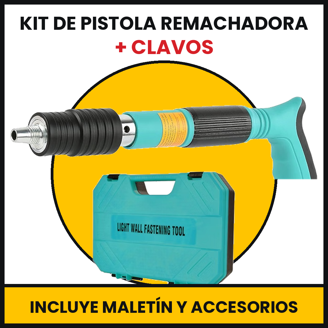 Kit De Pistola Remachadora + Clavos