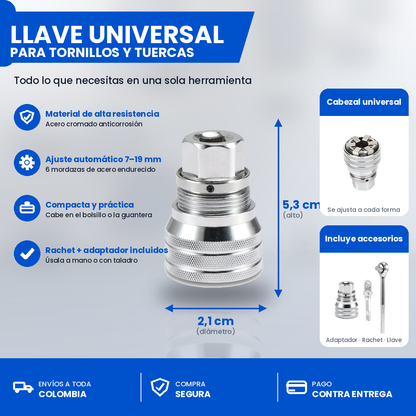 Llave UniversalKey™ || Adaptador + Rachet (Gratis)