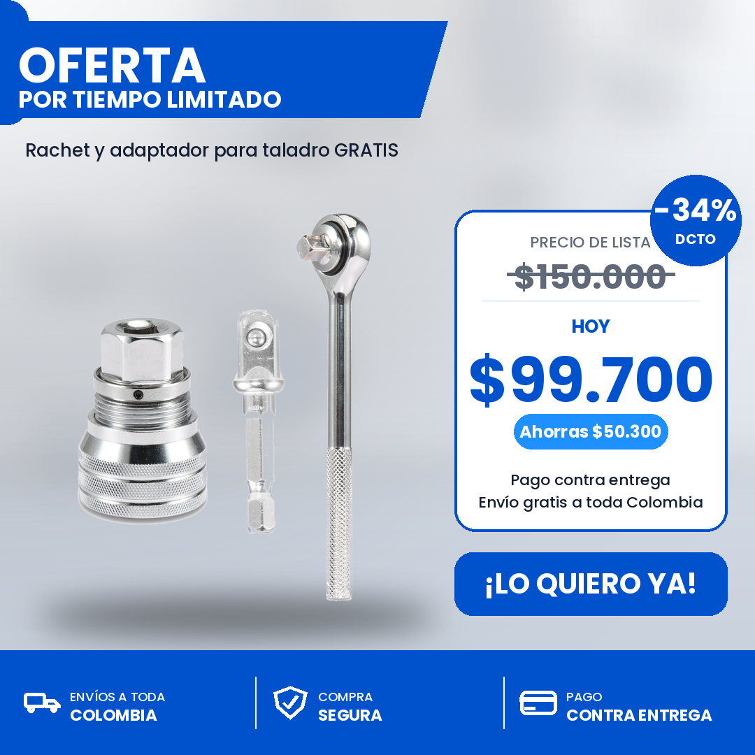 Llave UniversalKey™ || Adaptador + Rachet (Gratis)