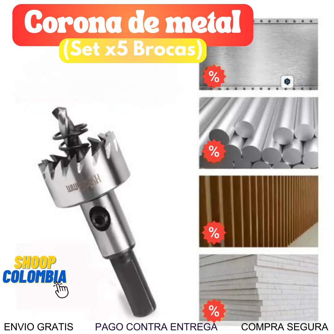 Corona de metal (set x5 brocas)