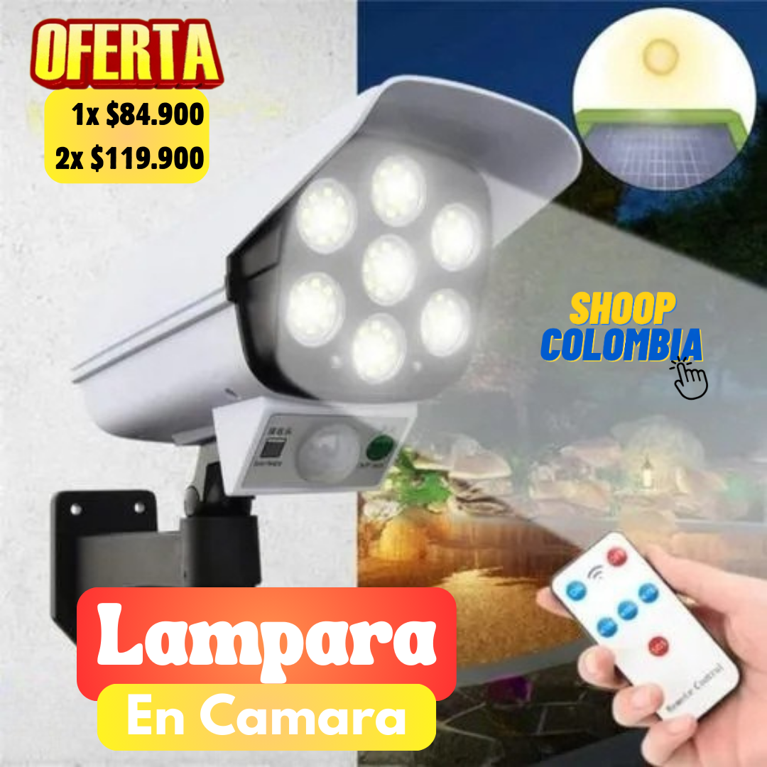 Lampara exterior tipo camara || VIVE MAS SEGURO, LAMPARA EN FORMA DE CAMARA RECARGABLE CON LUZ SOLAR