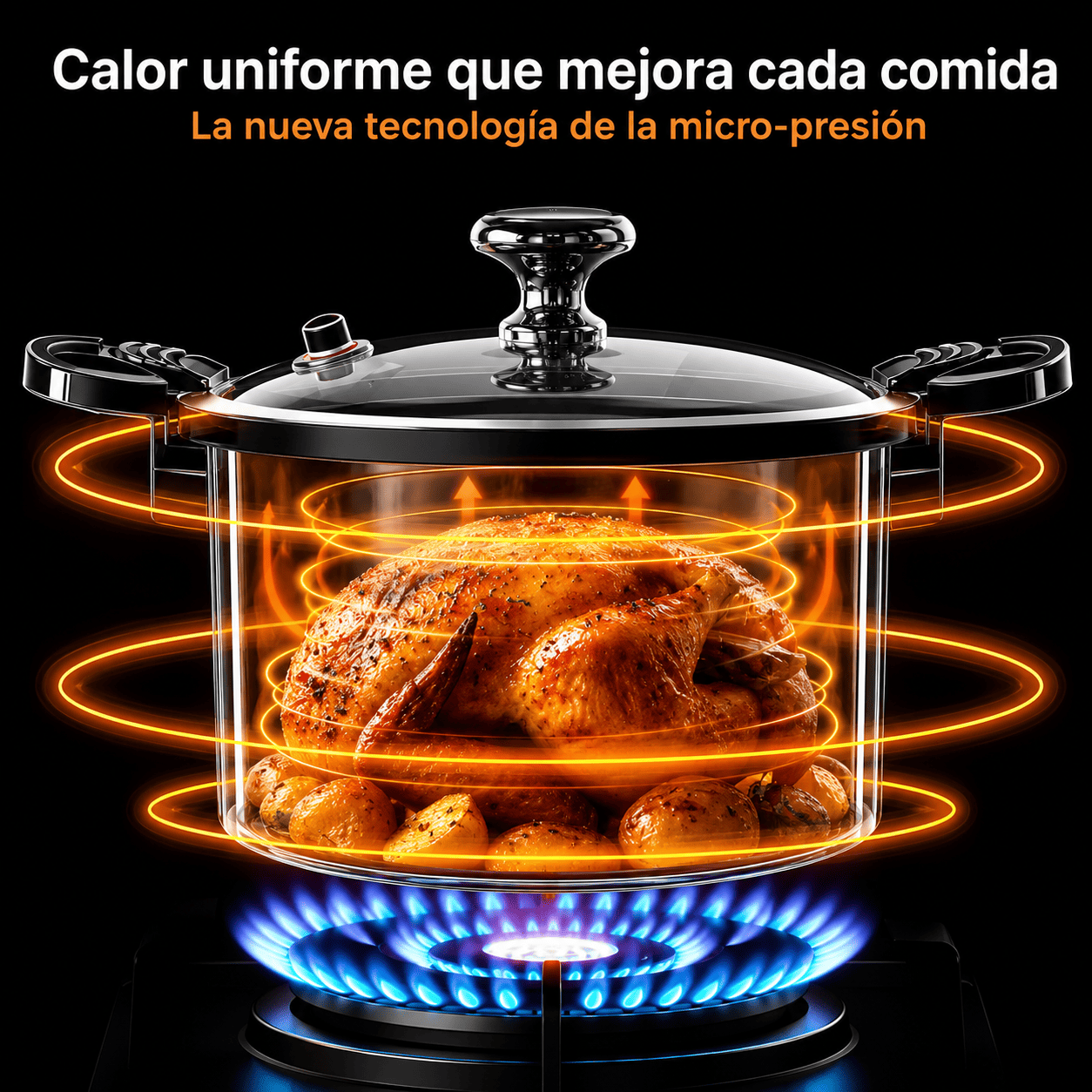 RAPIPOT® OLLA A MICRO PRESION DE ACERO ANTIADHERENTE || OLVIDATE DE PASAR HORAS COCINANDO, COCINA MUCHO MAS RAPIDO.