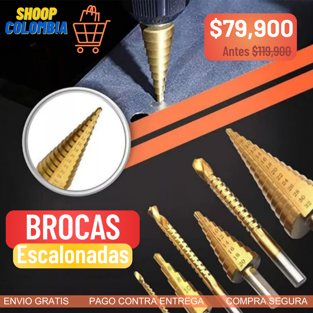 Juego de 6 brocas escalonadas