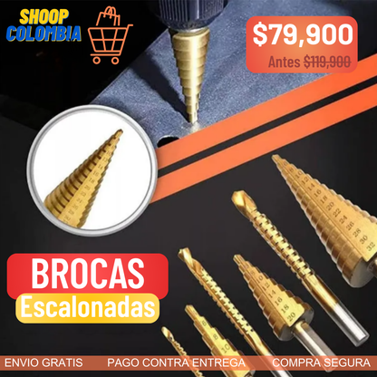 Juego de 6 brocas escalonadas
