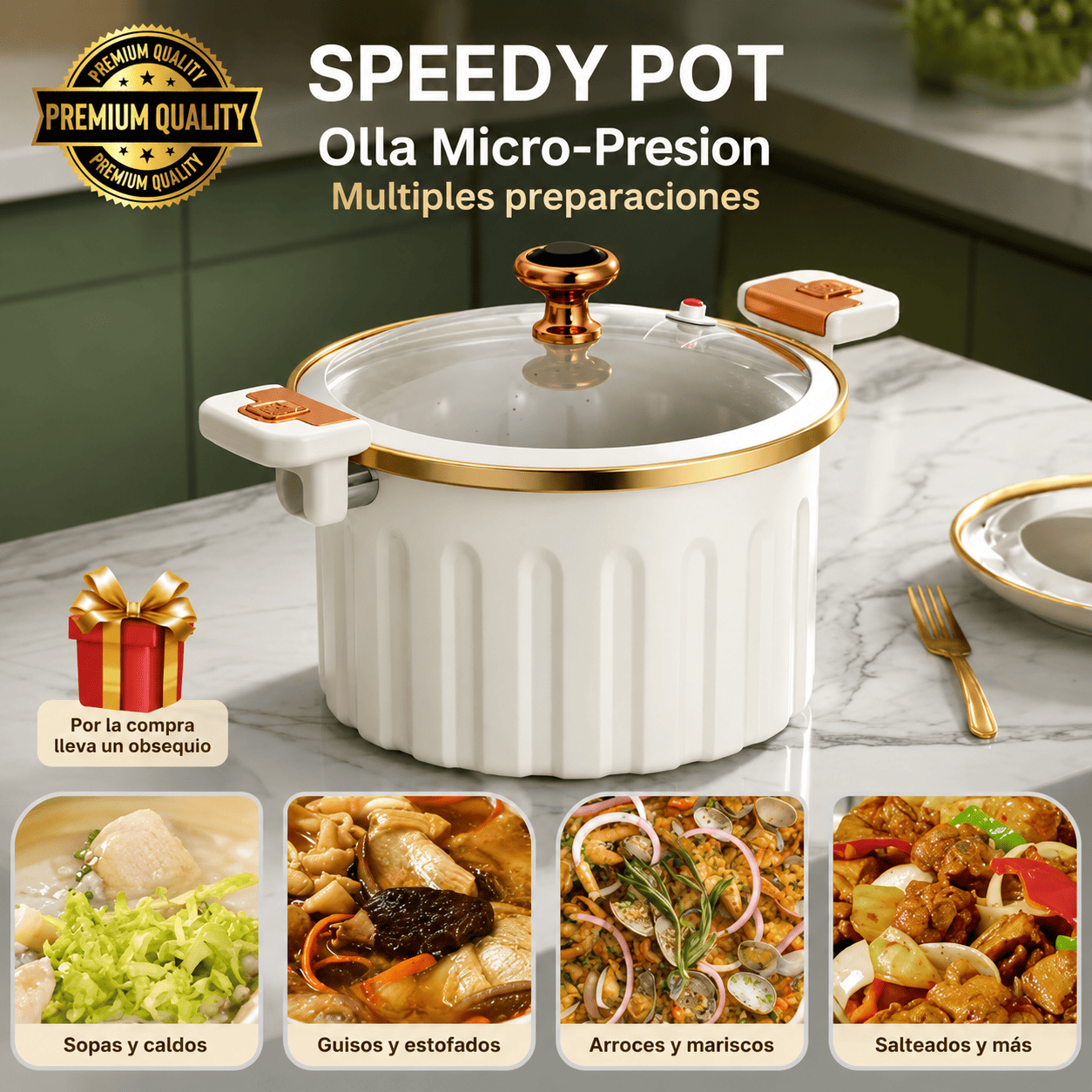 RAPIPOT® OLLA A MICRO PRESION DE ACERO ANTIADHERENTE || OLVIDATE DE PASAR HORAS COCINANDO, COCINA MUCHO MAS RAPIDO.