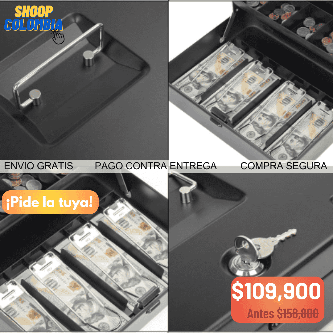 Caja para Dinero acero reforzado con 2 Llaves y Cerradura de Seguridad || ANTI HURTO