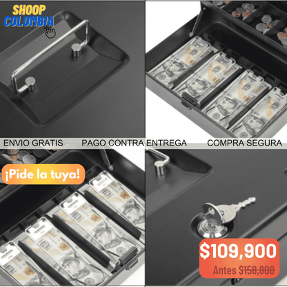 Caja para Dinero acero reforzado con 2 Llaves y Cerradura de Seguridad || ANTI HURTO