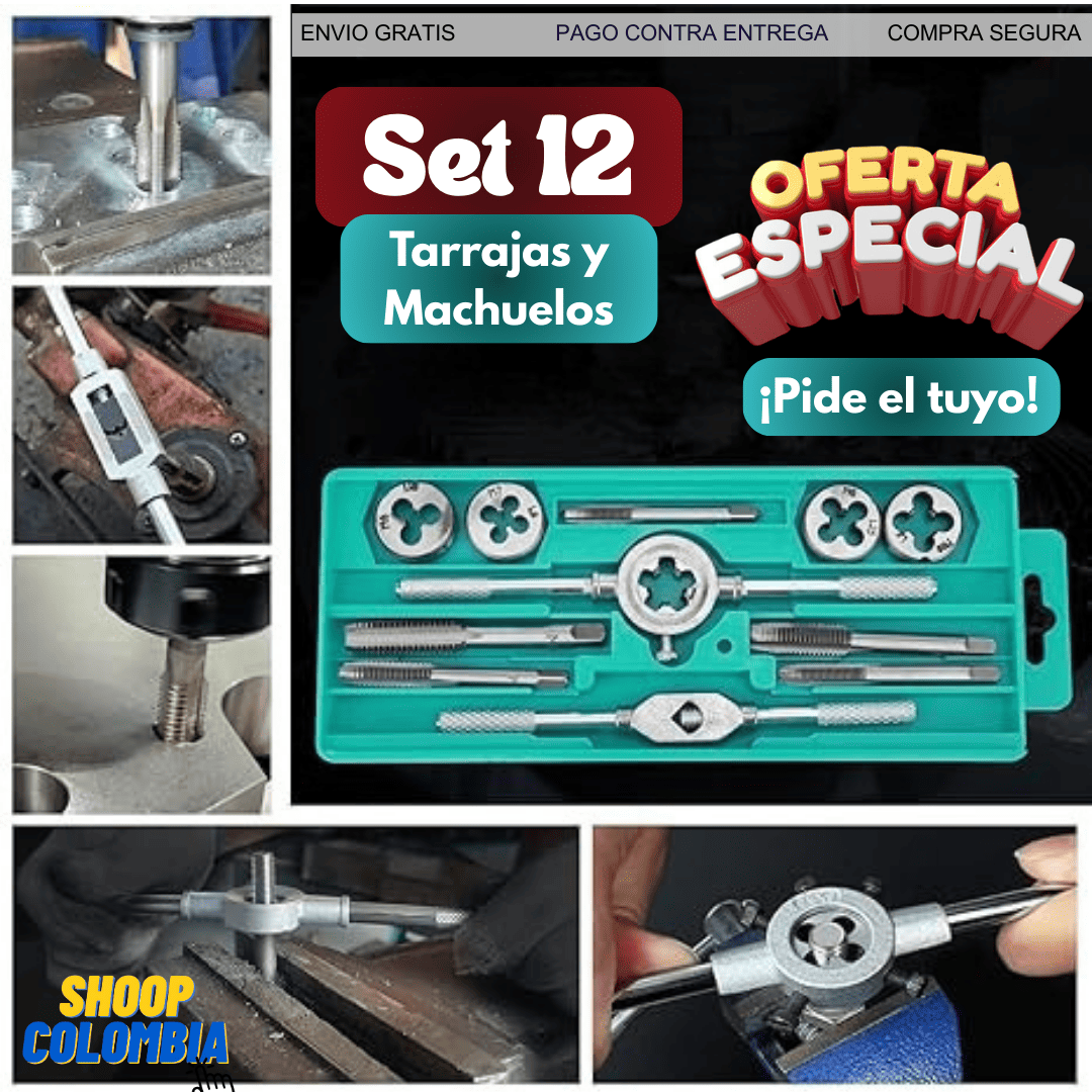 Set de tarrajas 12 piezas || RECUPERA TUS ROSCAS, DALES VIDA NUEVA. ESTE SET DE 12 PIEZAS ES TU SALVACION