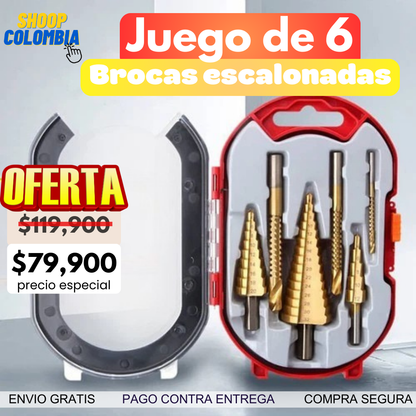 Juego de 6 brocas escalonadas