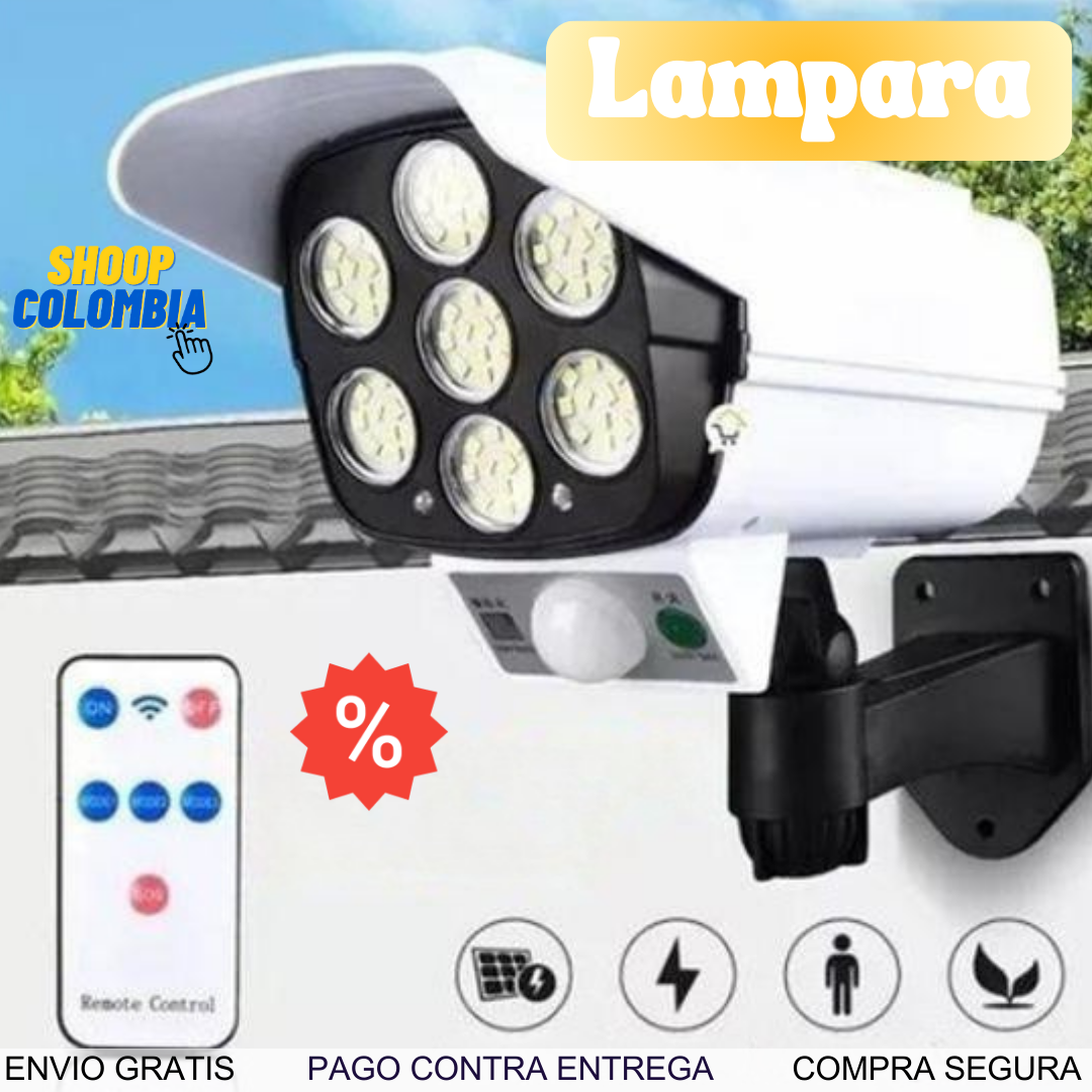Lampara exterior tipo camara || VIVE MAS SEGURO, LAMPARA EN FORMA DE CAMARA RECARGABLE CON LUZ SOLAR
