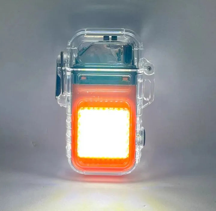 Encendedor eléctrico IP68 impermeable de plasma con linterna🔥 resistente al viento, recargable por USB