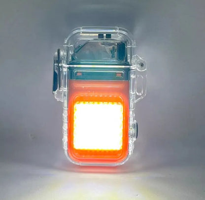 Encendedor eléctrico IP68 impermeable de plasma con linterna🔥 resistente al viento, recargable por USB