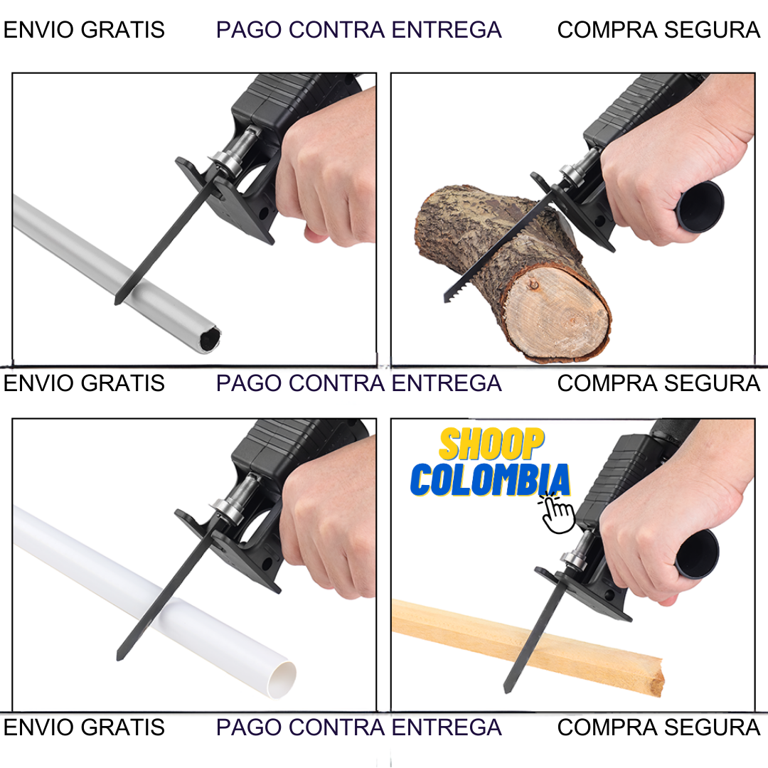 Novedoso adaptador de Sierra para taladro | 3 Hojas multifuncion