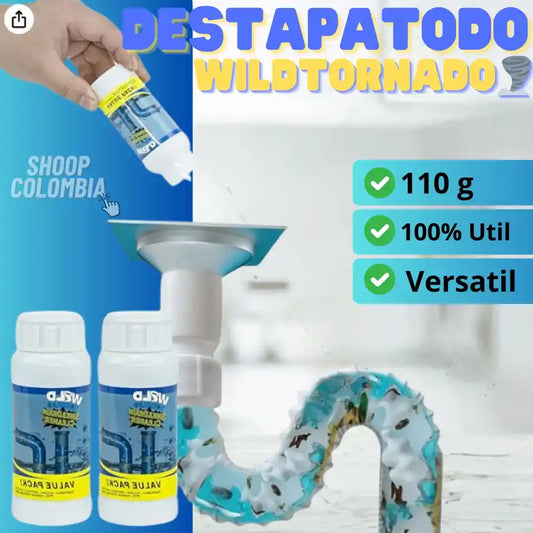 🛁POLVO DESTAPATODO TURBO® [WILD TORNADO™🌪️]🪠 Limpieza para baño y lavaplatos ✨