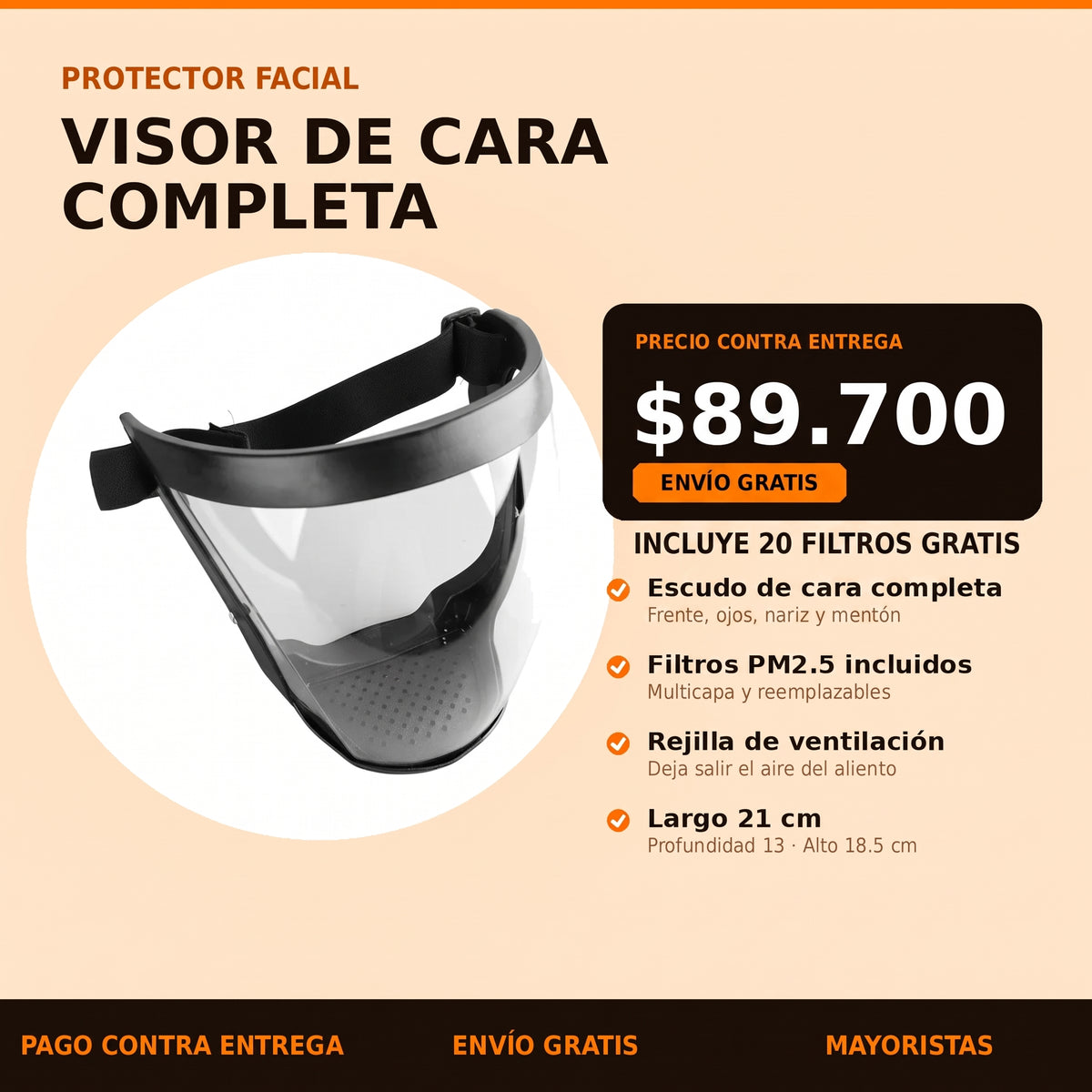 Protector Facial MASKSHIELD™ || 20 Filtros GRATIS