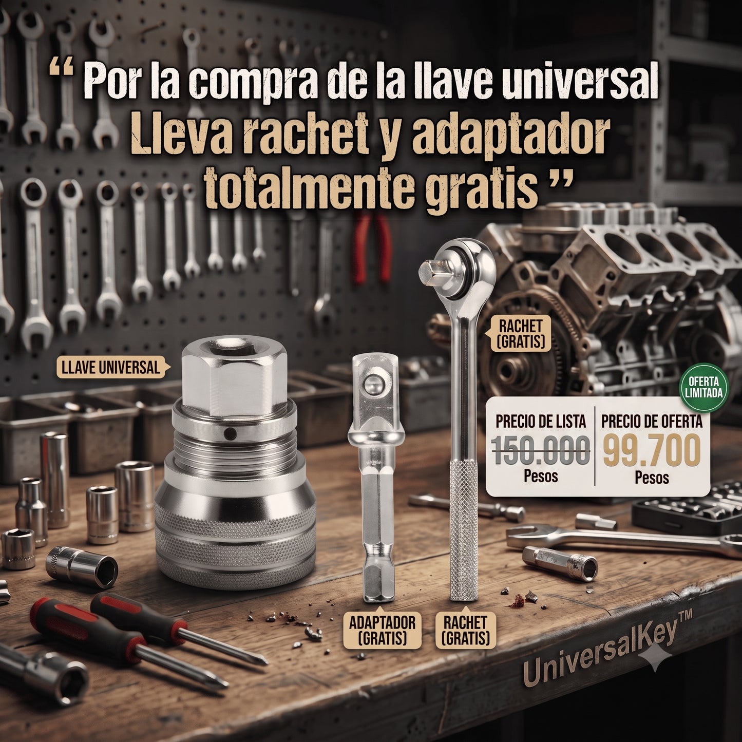 Llave UniversalKey™ || Adaptador + Rachet Gratis