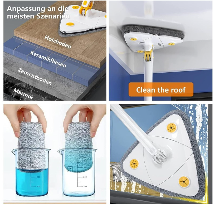 Fregona de limpieza ajustable giratoria 360°