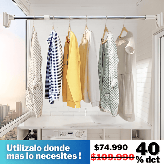 BARRA EXTENSIBLE SIN PERFORACION DORMITORIO, BAÑO, ROPA, CORTINA || 0.90 A 1.60 METROS