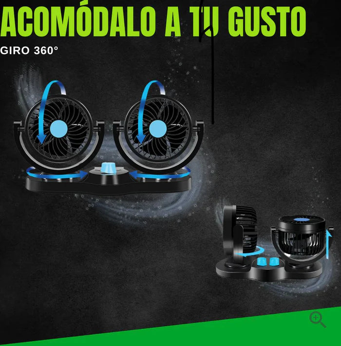 Ventilador de 2 cabezas para auto || CoolAir Pro™