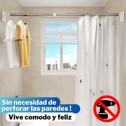 BARRA EXTENSIBLE SIN PERFORACION DORMITORIO, BAÑO, ROPA, CORTINA || 0.90 A 1.60 METROS