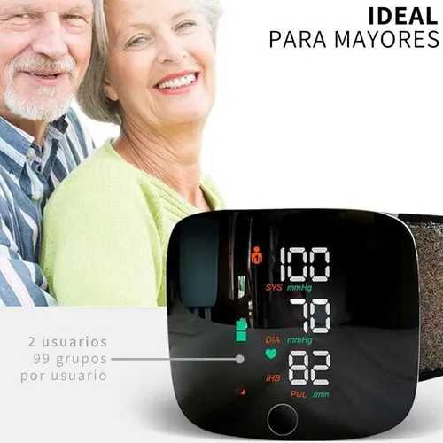 Monitor De Presión Arterial De Muñeca Con Voz || Usb Recargable Color Negro