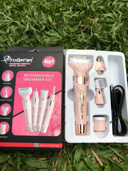 DEPILADOR RECARGABLE 4 EN 1, ZONA V, CEJAS, NARIZ, PIERNAS, ROSTRO PARA DAMA || GEMMY™