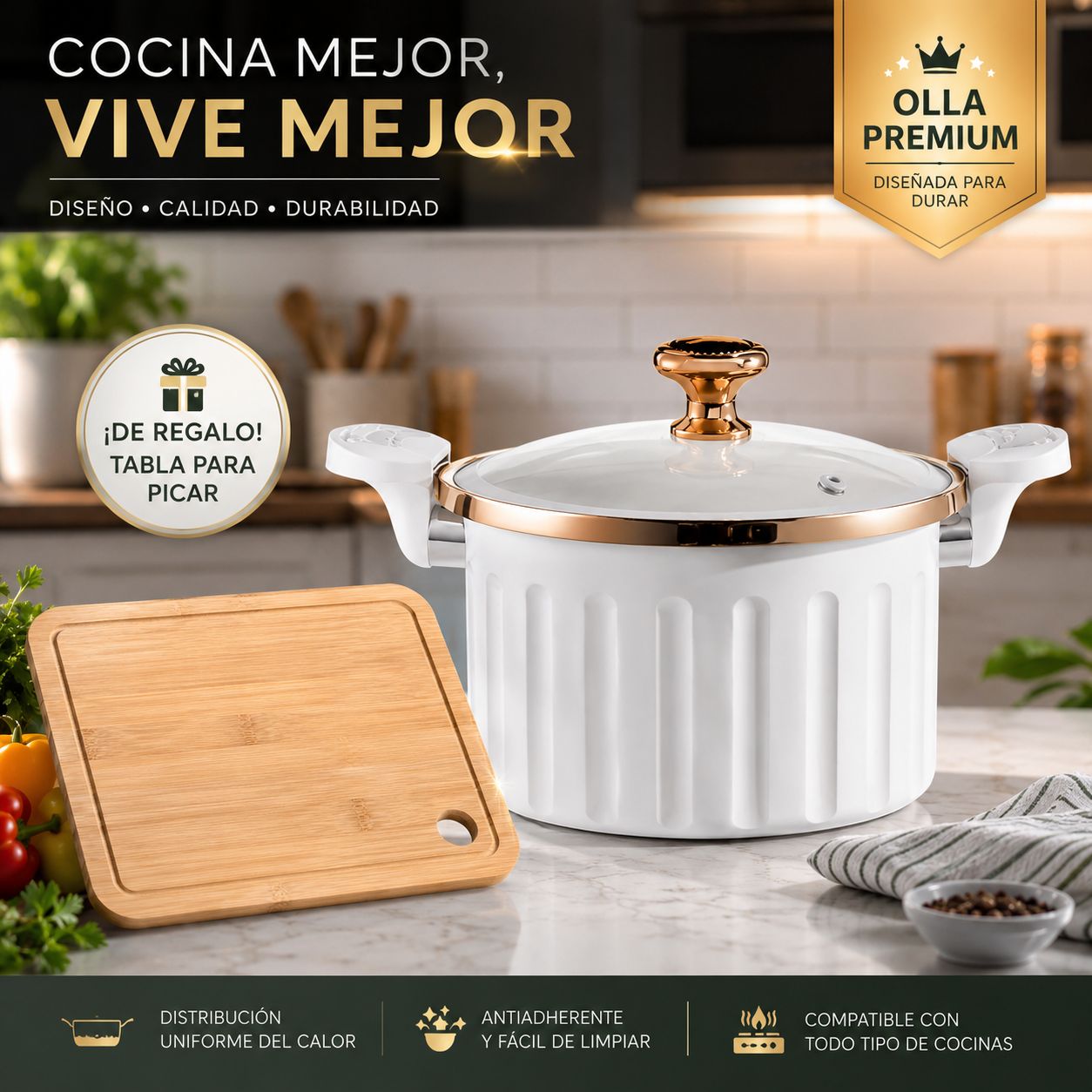 RAPIPOT® OLLA A MICRO PRESION DE ACERO ANTIADHERENTE || 8 LITROS