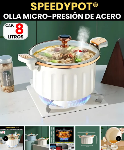 RAPIPOT® OLLA A MICRO PRESION DE ACERO ANTIADHERENTE || 8 LITROS