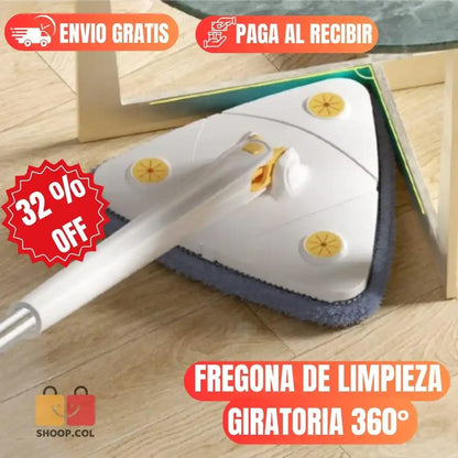 Fregona de limpieza ajustable giratoria 360°
